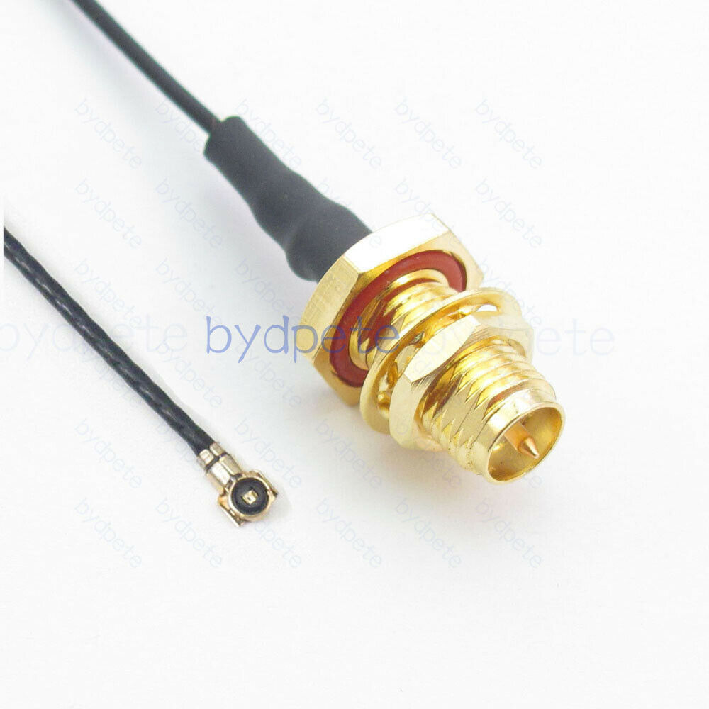IPX4 IPEX4 MHF4 WFL W.FL Plug to RP-SMA jack bulkhead Waterproof D-cut 1.13mm Pigtail cable Coaxial Koaxial Kable RF 50ohms bydpete